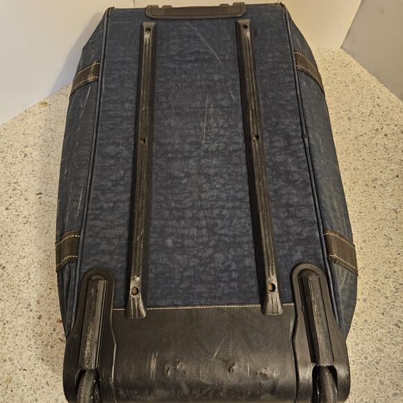 KIPLING Large Navy Wheeled Rolling Duffle Bag Suitcase Luggage 30”x15” - Picture 13 of 16